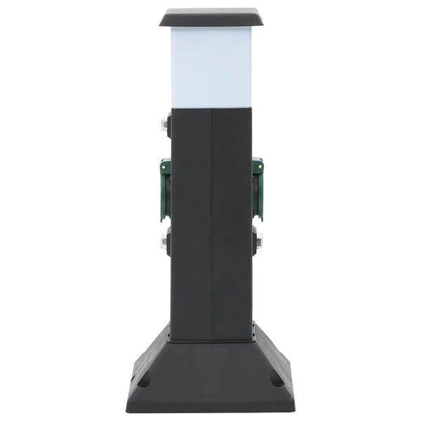 2-fach Außensteckdose mit Lampe & Erdspieß