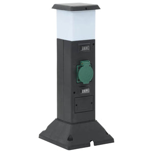 2-fach Außensteckdose mit Lampe & Erdspieß