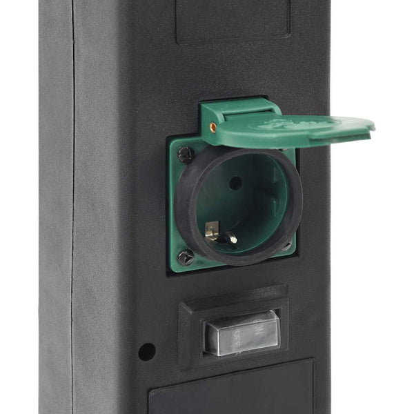 2-fach Außensteckdose mit Lampe & Erdspieß