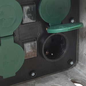 vidaXL Prise extérieure sur piquet avec capteur de lumière 4 prises aspect pierre