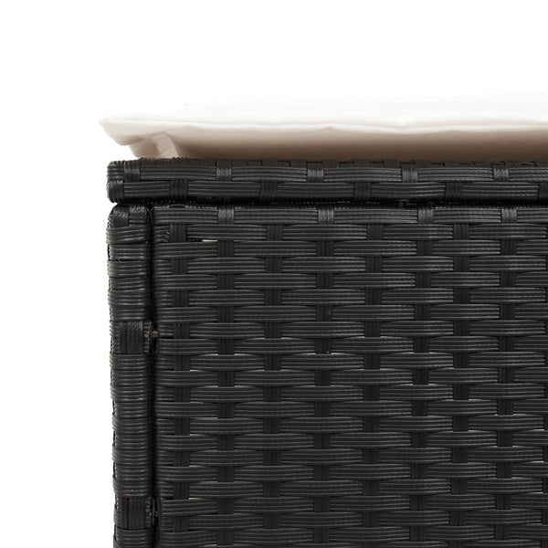 3-tlg. Sonnenliegen Set mit Auflage Schwarz