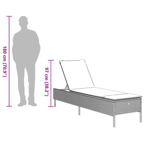 3-tlg. Sonnenliegen Set Braun Poly Rattan