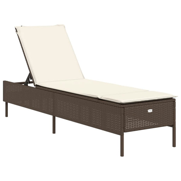 3-tlg. Sonnenliegen Set Braun Poly Rattan