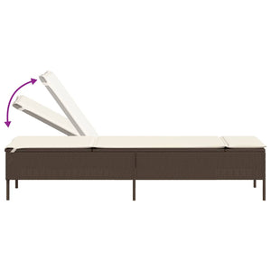 3-tlg. Sonnenliegen Set Braun Poly Rattan