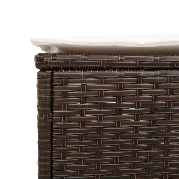 3-tlg. Sonnenliegen Set Braun Poly Rattan