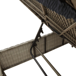 3-tlg. Sonnenliegen Set Grau Poly Rattan