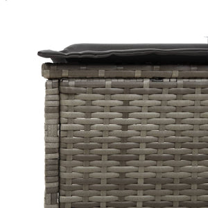 3-tlg. Sonnenliegen Set Grau Poly Rattan
