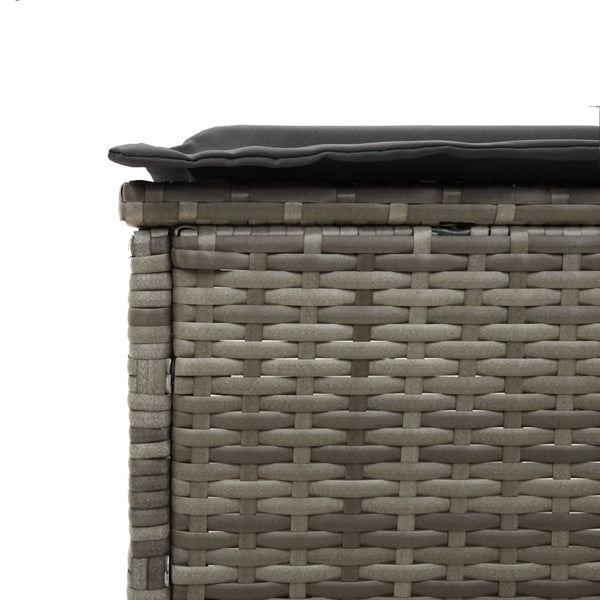 3-tlg. Sonnenliegen Set Grau Poly Rattan