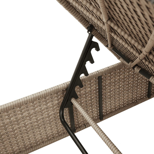 3-tlg. Sonnenliegen Set Beige Poly Rattan