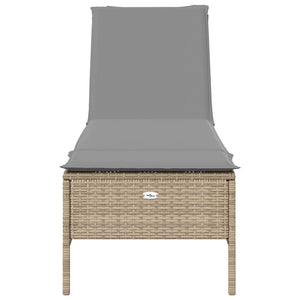 3-tlg. Sonnenliegen Set Beige Poly Rattan