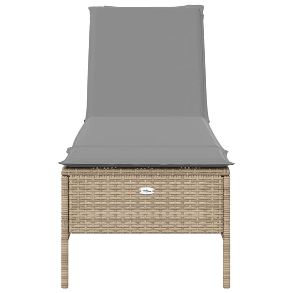 3-tlg. Sonnenliegen Set Beige Poly Rattan