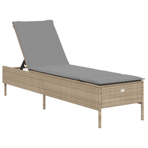 3-tlg. Sonnenliegen Set Beige Poly Rattan