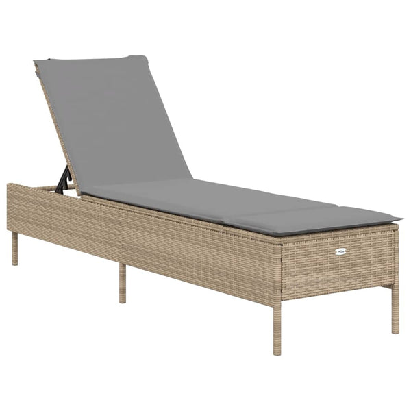 3-tlg. Sonnenliegen Set Beige Poly Rattan