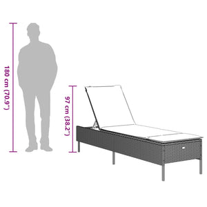 3-tlg. Sonnenliegen-Set Hellgrau Poly Rattan