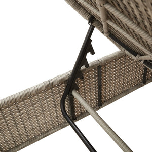 3-tlg. Sonnenliegen-Set Hellgrau Poly Rattan