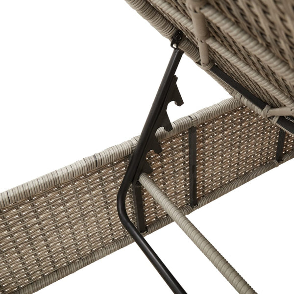 3-tlg. Sonnenliegen-Set Hellgrau Poly Rattan
