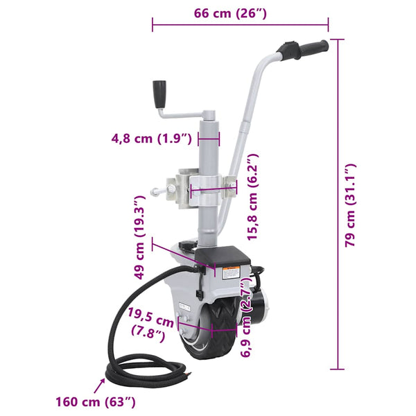 Motorisiertes Stützrad 12V/350W
