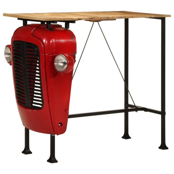 Traktor Bartisch Rot Braun Mango Massivholz