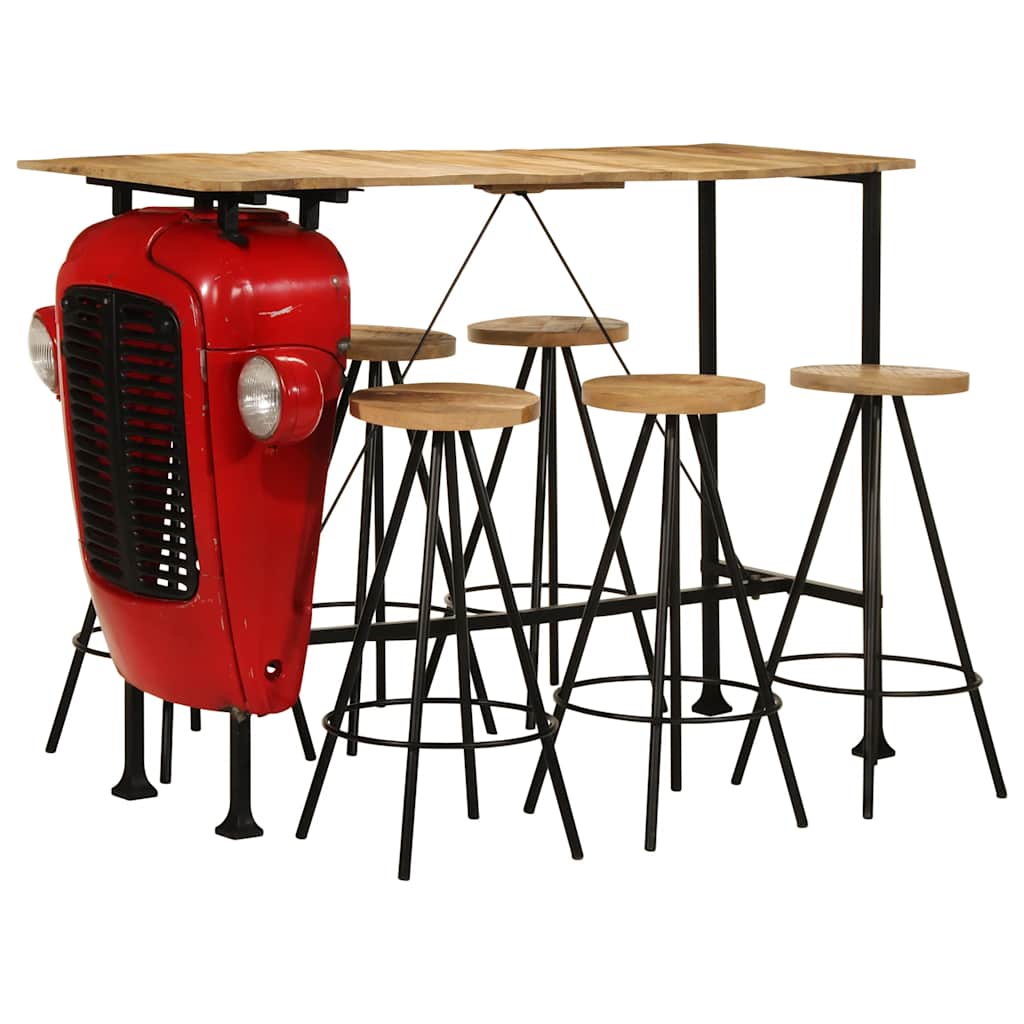 vidaXL Ensemble de bar 7 pcs Bois de manguier massif