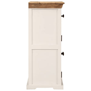 Sideboard Weiß Braun 55x30x73cm Mango Massivholz