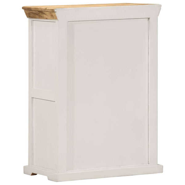 Sideboard Weiß Braun 55x30x73cm Mango Massivholz