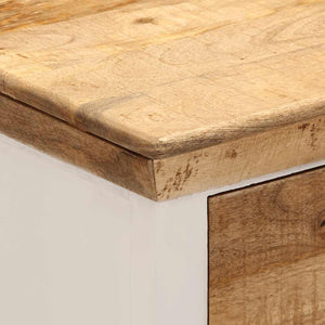 Sideboard Weiß Braun 55x30x73cm Mango Massivholz