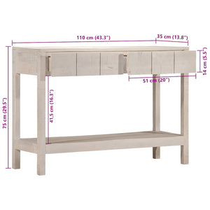 Weißer Konsolentisch aus Mango Massivholz 110 cm