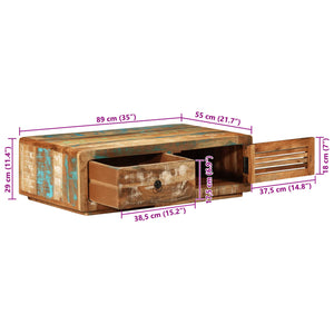 Altholz Couchtisch Massiv 89x55 cm