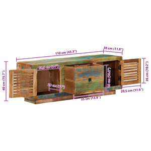 TV-Schrank Altholz Massiv 110 cm