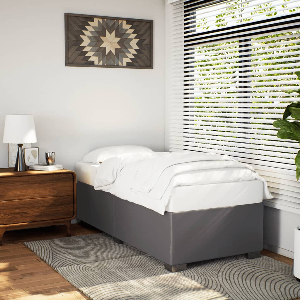 vidaXL Cadre de lit Gris 80x200 cm Similicuir