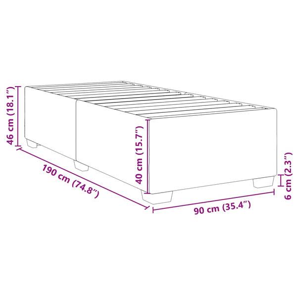 vidaXL Cadre de lit Gris 90x190 cm Similicuir
