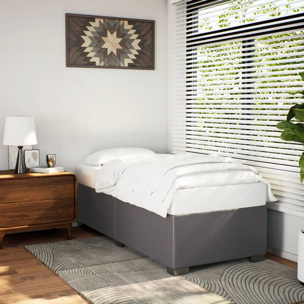 vidaXL Cadre de lit Gris 90x190 cm Similicuir