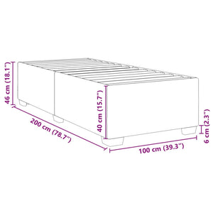 vidaXL Cadre de lit Gris 100x200 cm Similicuir