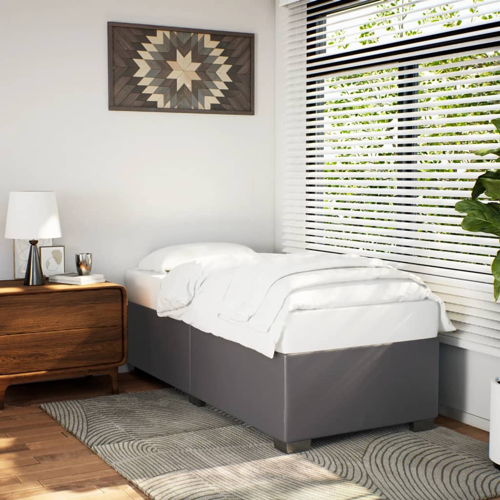 vidaXL Cadre de lit Gris 100x200 cm Similicuir