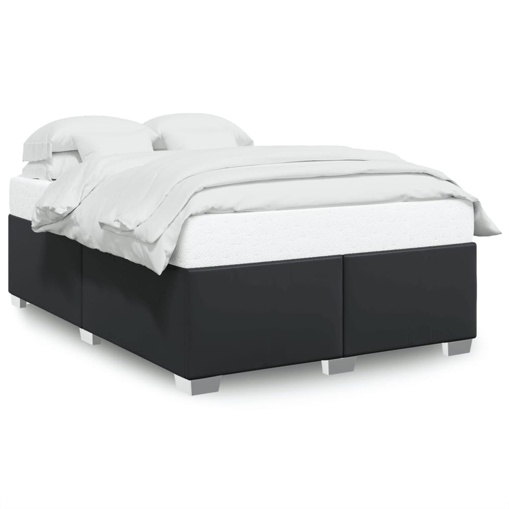 Bettgestell Schwarz 140x190 cm Kunstleder