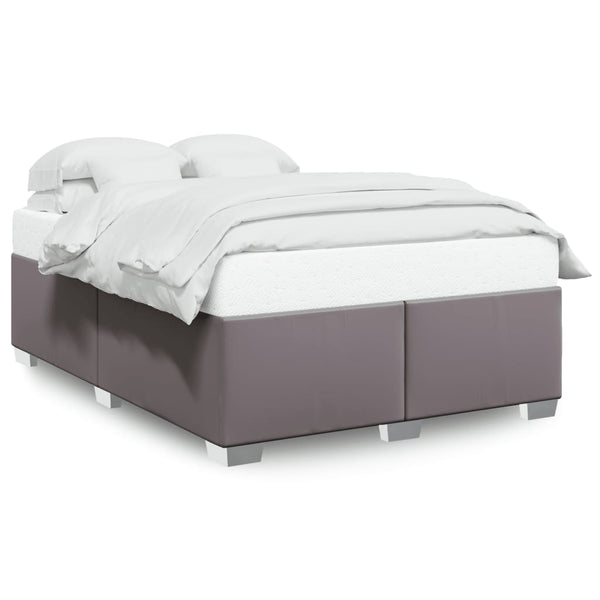 Bettgestell Grau 140x190 cm Kunstleder