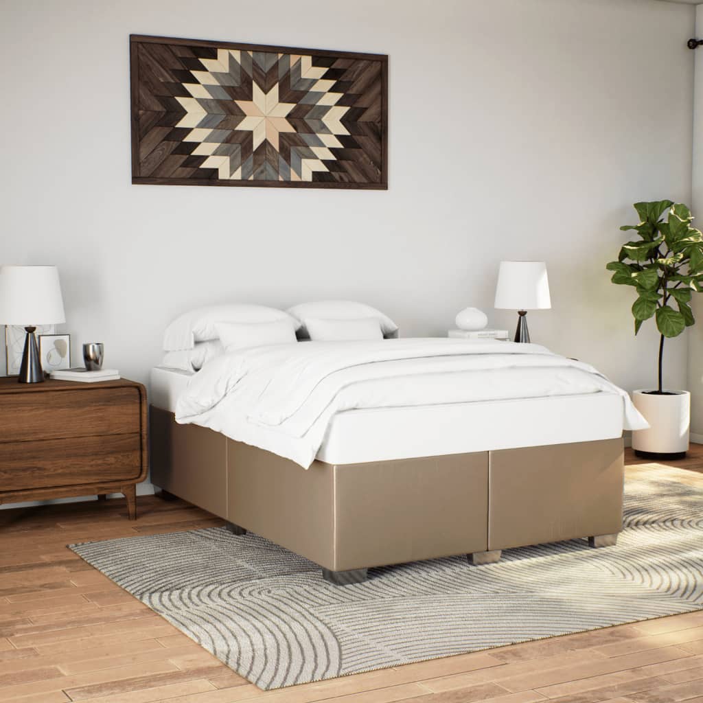 Bettgestell 160x200 cm Cappuccino-Braun Kunstleder