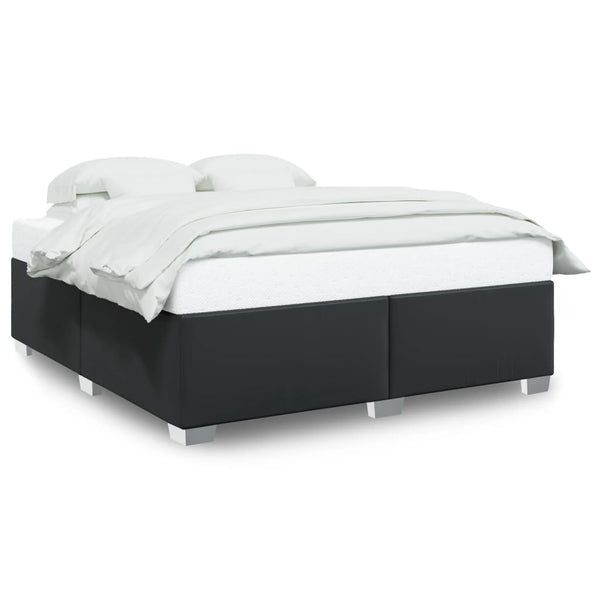 Schwarzes Kunstleder Bettgestell 200x200 cm