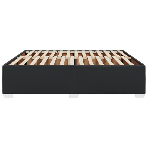 Schwarzes Kunstleder Bettgestell 200x200 cm
