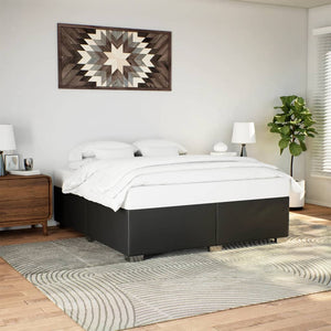 Schwarzes Kunstleder Bettgestell 200x200 cm