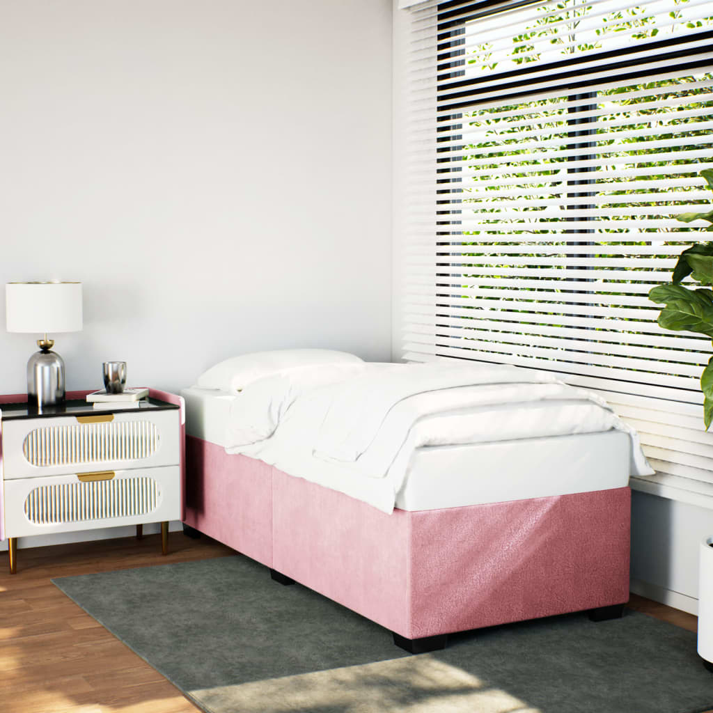Rosa Samt Bettgestell 80x200 cm