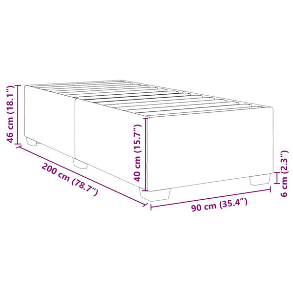 Blaues Samt Bettgestell 90x200 cm