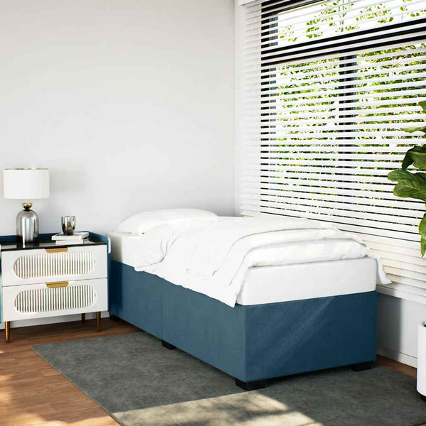Blaues Samt Bettgestell 90x200 cm