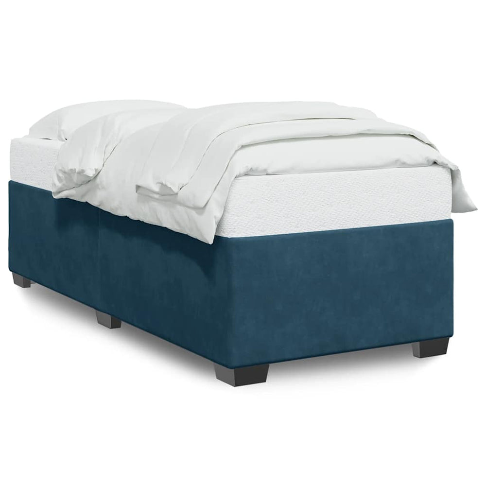 Blaues Samt Bettgestell 100x200 cm