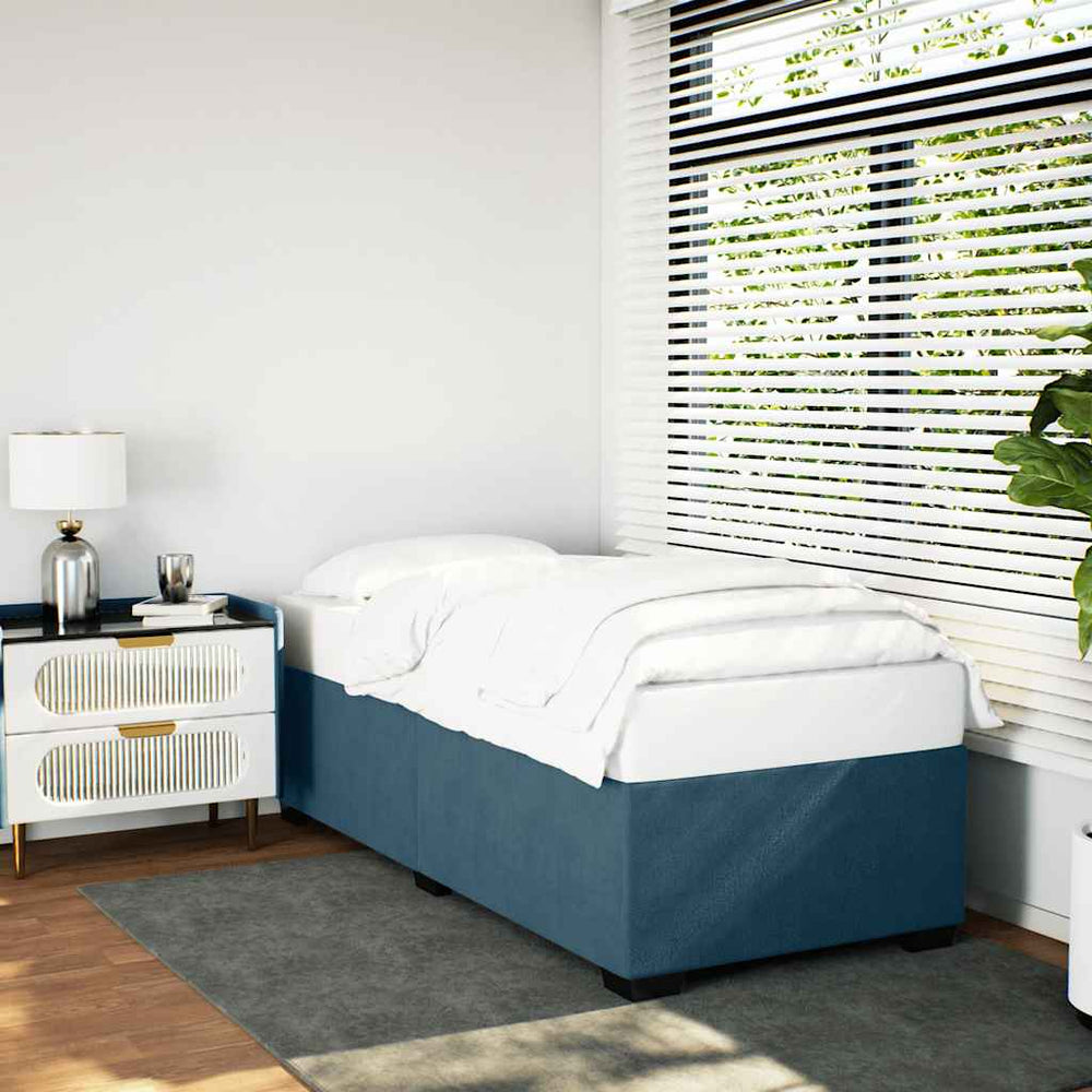 Blaues Samt Bettgestell 100x200 cm