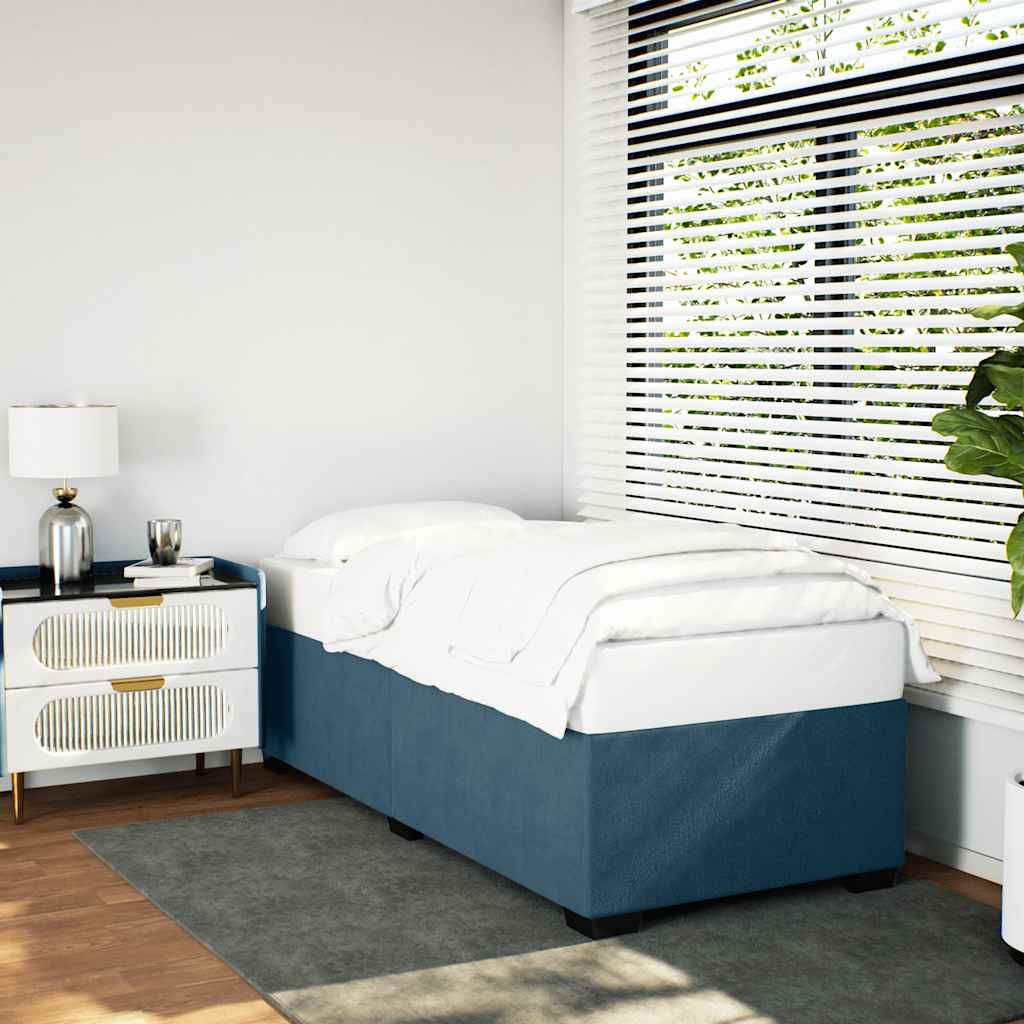 vidaXL Cadre de lit Bleu 100x200 cm Velours