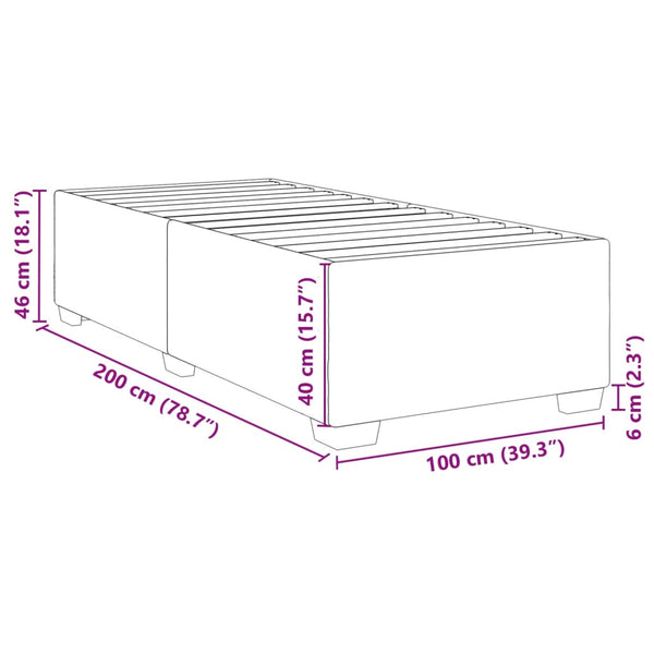 vidaXL Cadre de lit rose 100x200 cm velours