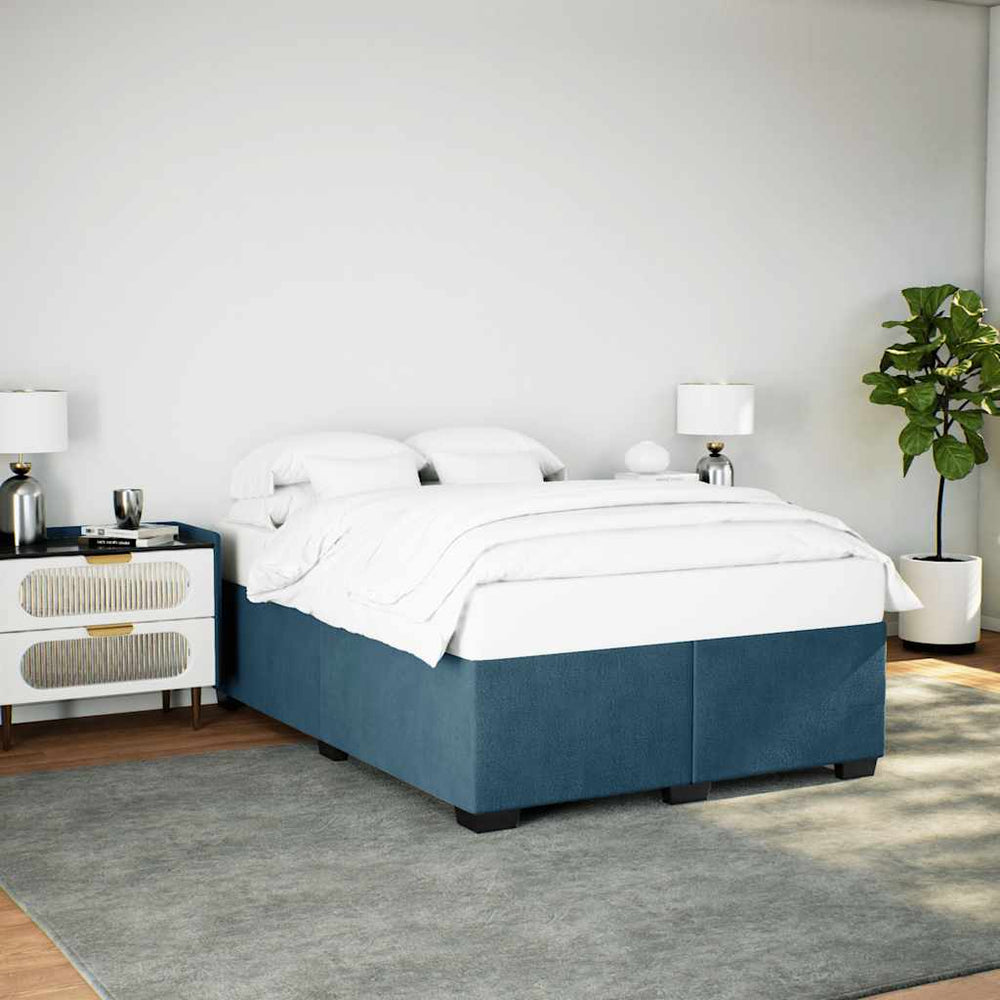 vidaXL Bed Frame Blue 160x200 cm Velvet