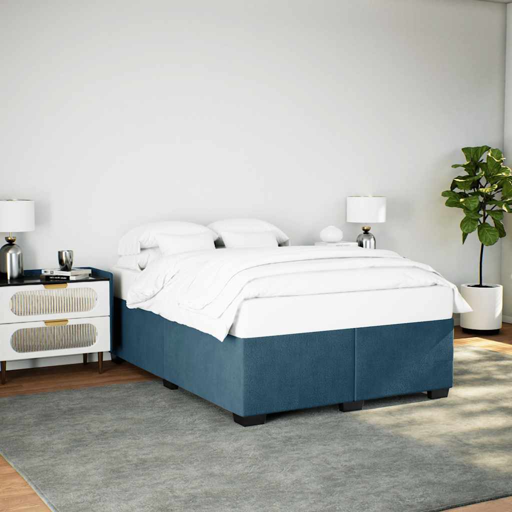 Bettgestell Blau Samt 160x200 cm