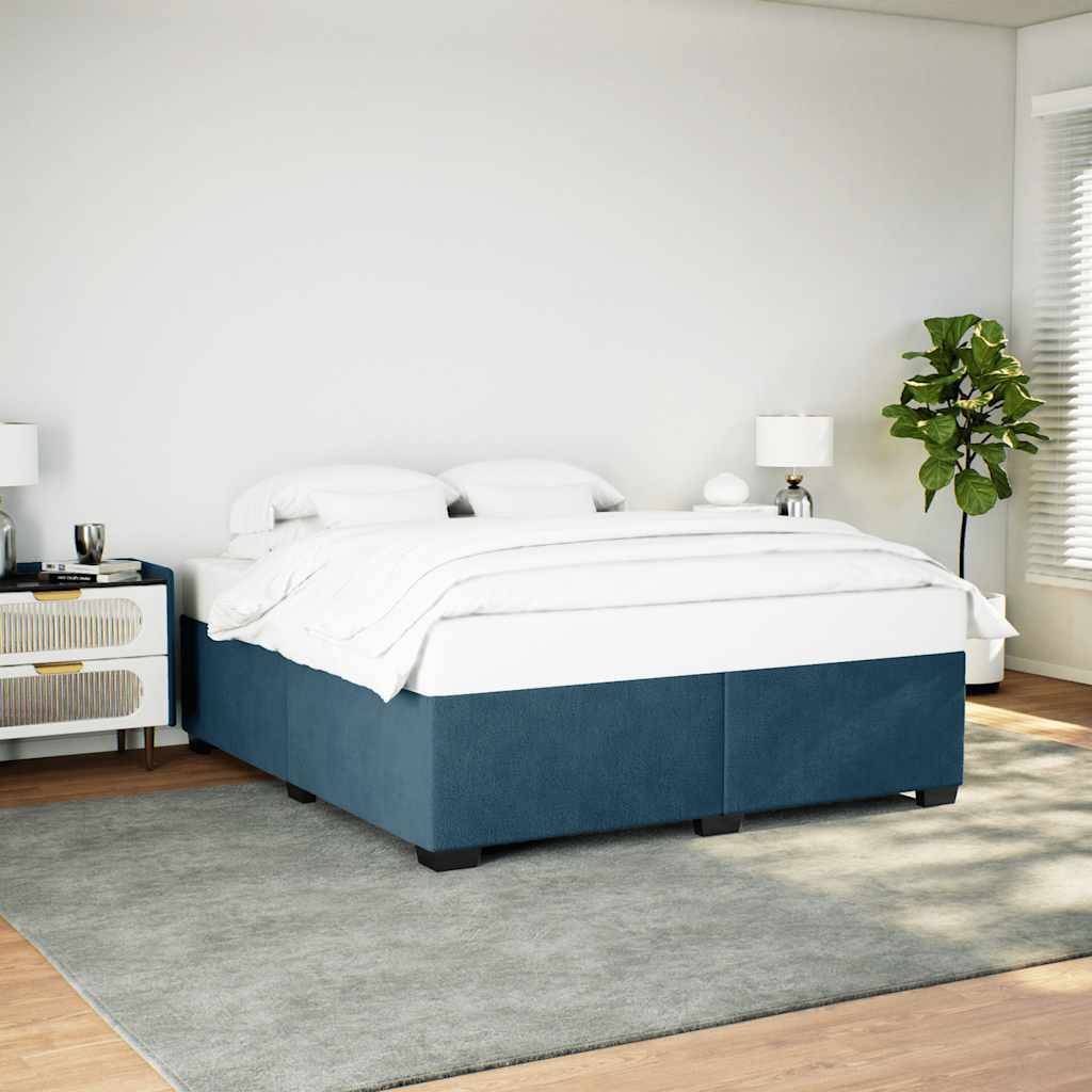 Samt Bettgestell Blau 180x200 cm